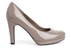 Tamaris Taupe Patent Pumps
